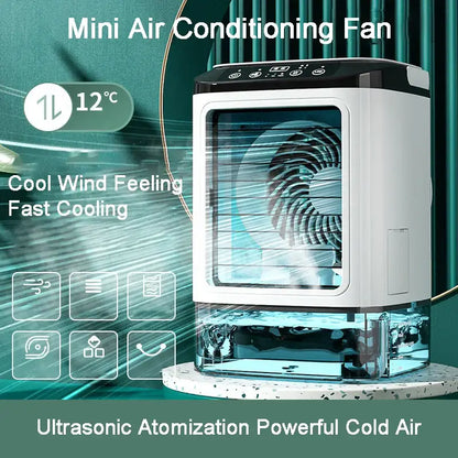 Desktop Air Conditioner Portable Fan Dual Spray Ultrasonic Automation