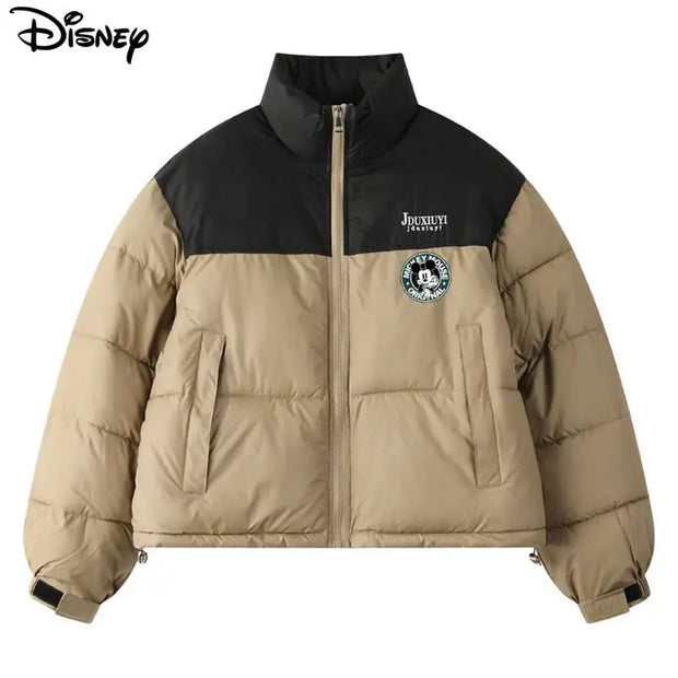 Disney New Arrival Brand Clothing Top Fashion Mickey Mouse Print Logo Loose Cardigan Winter Coat Casual Cotton-padded Jacket - laurichshop