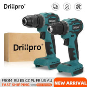 Drillpro Brushless Electric Screwdriver Hammer Drill 13mm 10mm 21+1 Torque Cordless Electric Drill for Makita 18V Battery - laurichshop