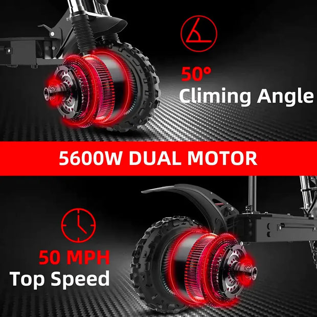 Dual Motor Long Range Electric Scooter For Adults 80 KM/H Max Speed