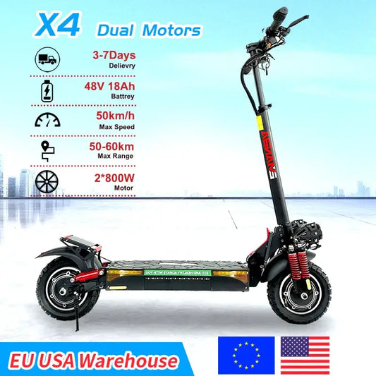 Dual Motors Adult Scooter - Black / CHINA - Kick