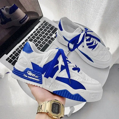 Designer Shoes for Men Trend Sneakers Two-tone Lace Up Trainers Fashion Student Sneakes Men‘s Vulcanized Casual