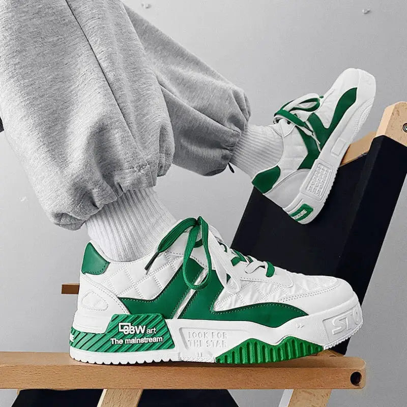 Designer Shoes for Men Trend Sneakers Two-tone Lace Up Trainers Fashion Student Sneakes Men‘s Vulcanized Casual