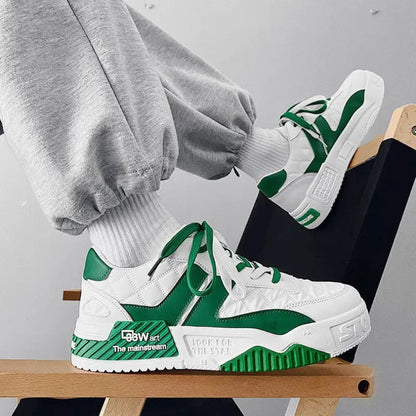 Designer Shoes for Men Trend Sneakers Two-tone Lace Up Trainers Fashion Student Sneakes Men‘s Vulcanized Casual