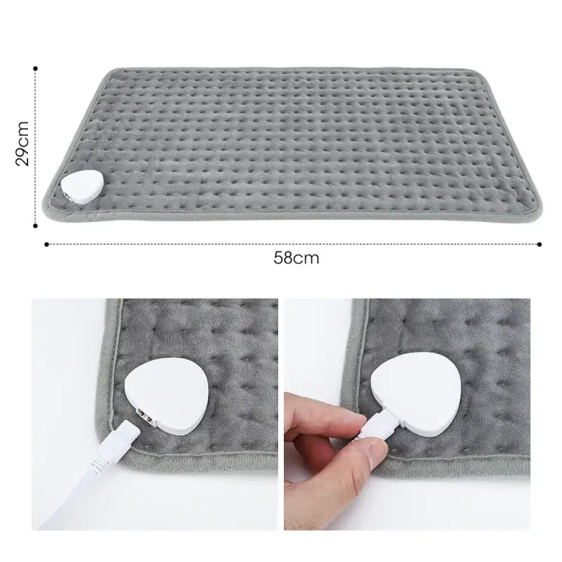 Gray textured bath mat with suction cup, complementing a Dark Grey Electric Heating Blanket