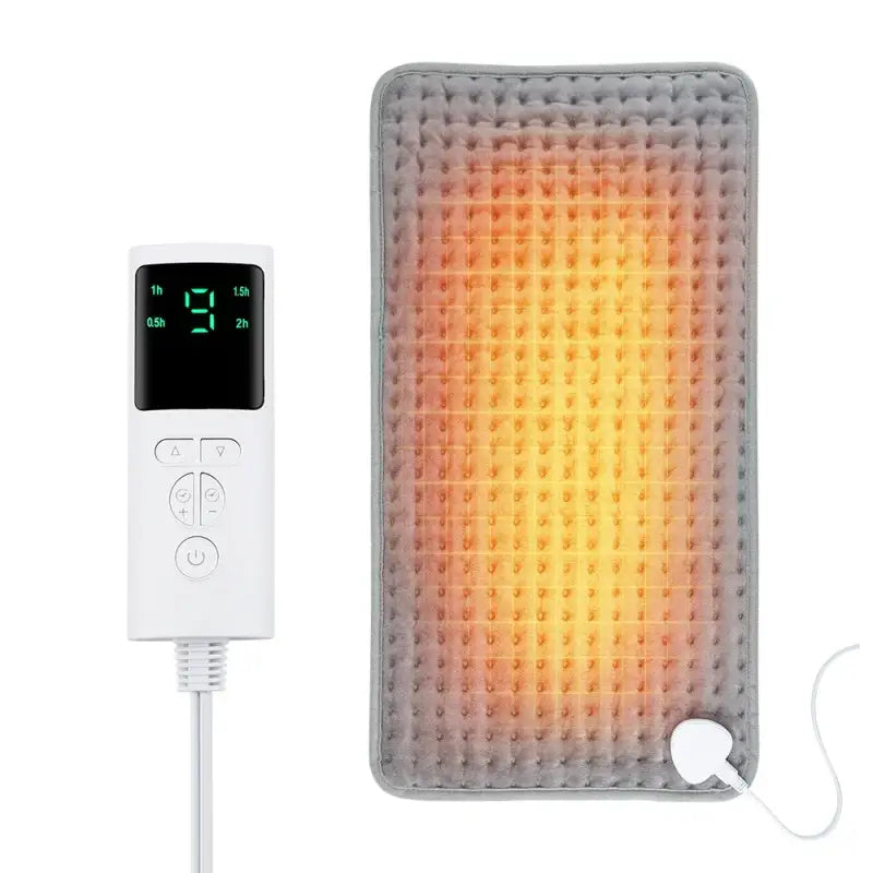 Dark grey electric heating blanket with digital temperature controller for sofa bed