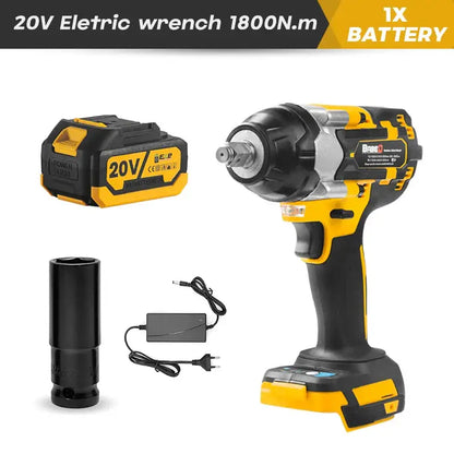 20V Electric Impact Wrench with battery, charger, and socket attachment for efficient use