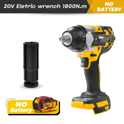 20V Electric Impact Wrench with Black Socket for Heavy-Duty Impact Drill Applications