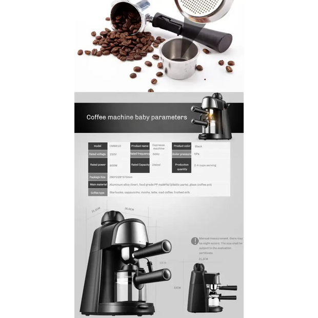 Electric Italian Coffee Machine 5 Bar Professional Espresso Maker 220 V