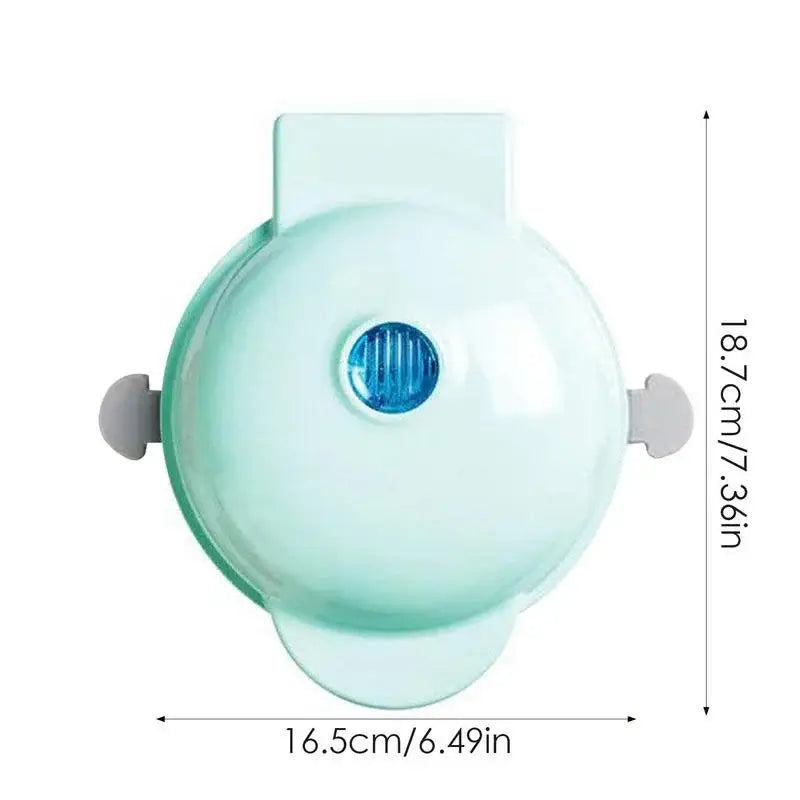 Mint green protective face mask with blue filter for non-stick waffles kitchen cooking machine