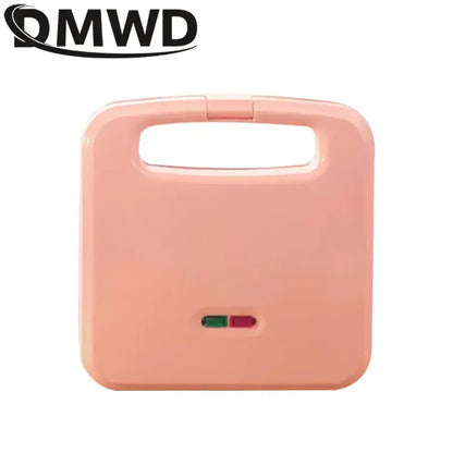 Pink Electric Panini Sandwich Machine with power indicator light for multifunction baking