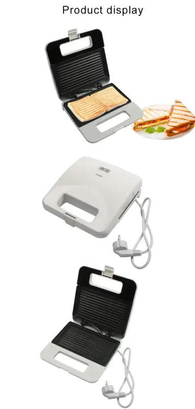 Electric Panini Sandwich Machine with non-stick plates and locking lid for versatile baking