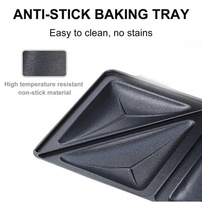 Dark non-stick baking tray with ridges for Sonifer Electric Sandwich Maker