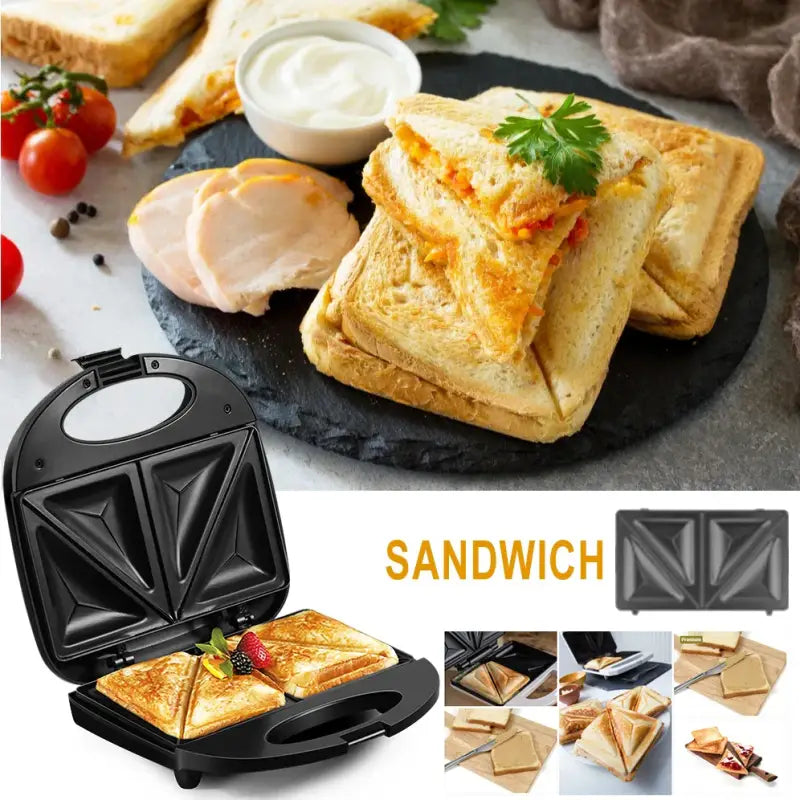 Sonifer Electric Sandwich Maker with triangular press plates for toasted pocket sandwiches