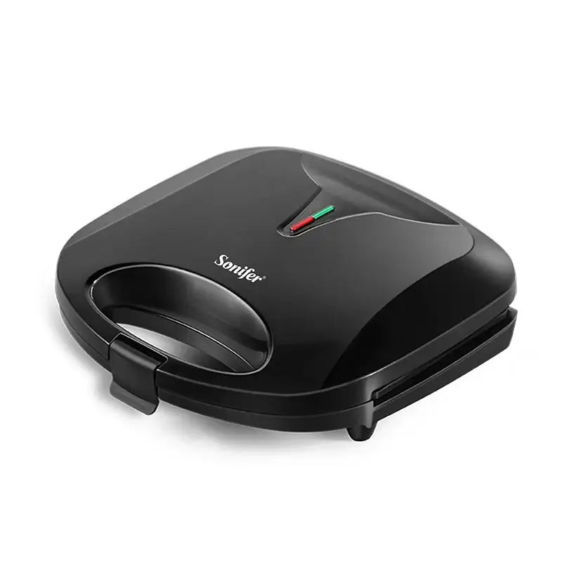 Black Sonifer Electric Sandwich Maker with diagonal plates and indicator lights