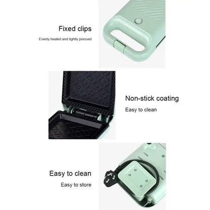 Mint green sandwich maker panini with non-stick coating for perfect egg omelettes