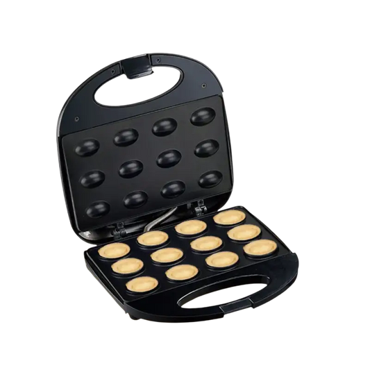Black Electric Walnut Cake Waffle Maker with 12 Cooking Slots for Delicious Treats