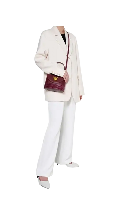 Bafelli Women's New Cross body Crocodile Grain Leather Handbag laurichshop