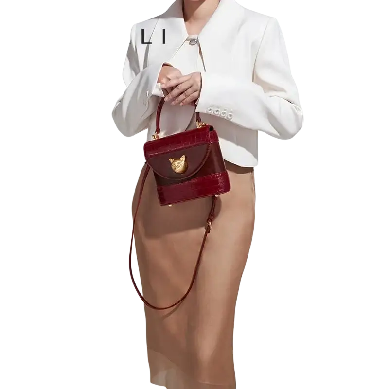 Bafelli Women's New Cross body Crocodile Grain Leather Handbag laurichshop