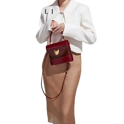 Bafelli Women's New Cross body Crocodile Grain Leather Handbag laurichshop