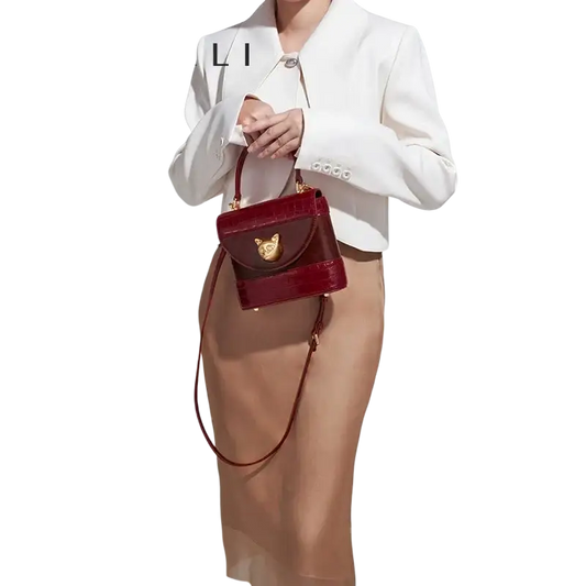 Bafelli Women's New Cross body Crocodile Grain Leather Handbag laurichshop