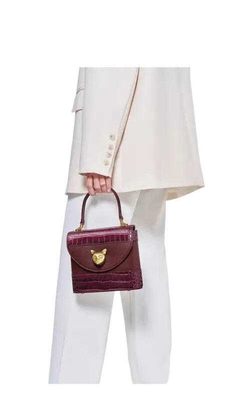 Bafelli Women's New Cross body Crocodile Grain Leather Handbag laurichshop