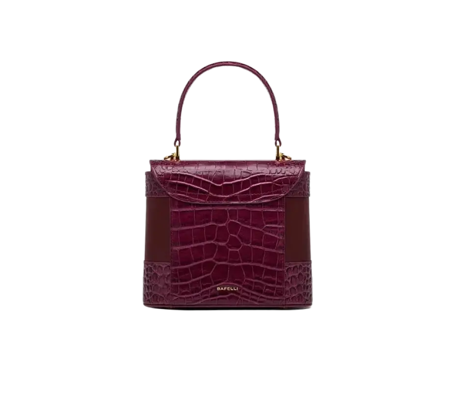 Bafelli Women's New Cross body Crocodile Grain Leather Handbag laurichshop
