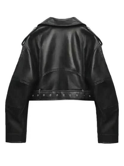 High Street Style Faux Leather Women's Jacket