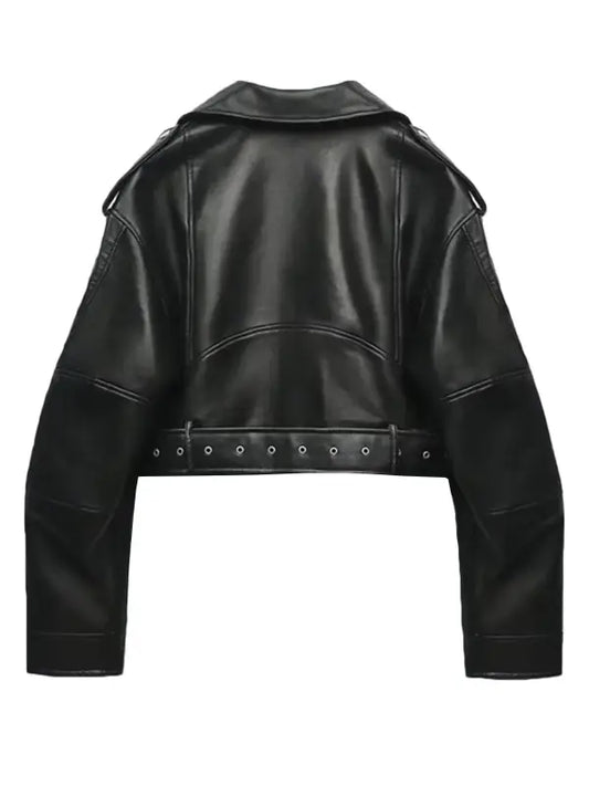 High Street Style Faux Leather Women's Jacket