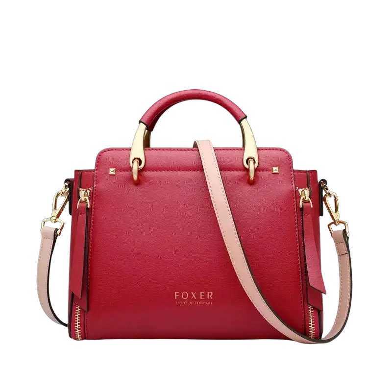 FOXER Split Leather Handbags Women Purse Chic Totes for Female Shoulder Bags Large Capacity Crossbody Bag Stylish Messenger Bag - laurichshop