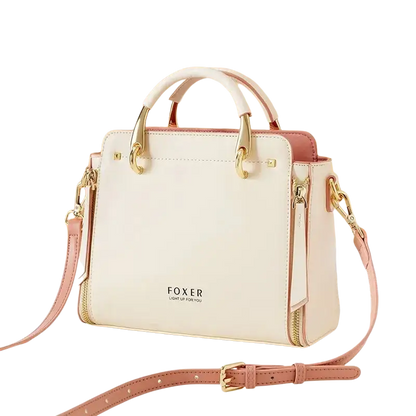 FOXER Split Leather Handbags Women Purse Chic Totes for Female Shoulder Bags Large Capacity Crossbody Bag Stylish Messenger Bag - laurichshop