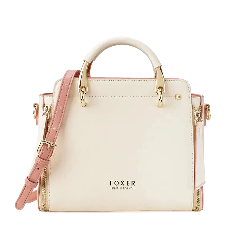 FOXER Split Leather Handbags Women Purse Chic Totes for Female Shoulder Bags Large Capacity Crossbody Bag Stylish Messenger Bag - laurichshop