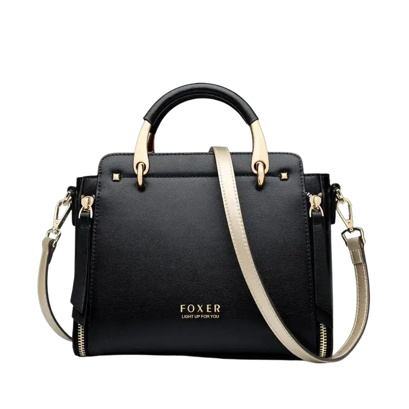 FOXER Split Leather Handbags Women Purse Chic Totes for Female Shoulder Bags Large Capacity Crossbody Bag Stylish Messenger Bag - laurichshop