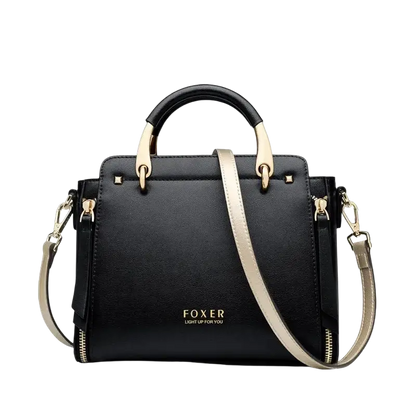 FOXER Split Leather Handbags Women Purse Chic Totes for Female Shoulder Bags Large Capacity Crossbody Bag Stylish Messenger Bag - laurichshop