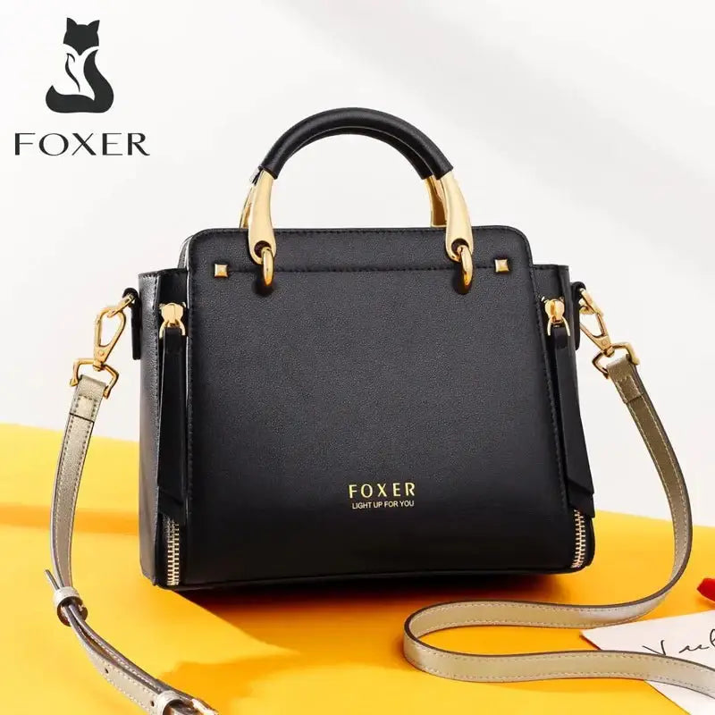 FOXER Women Crossbody Shoulder Bags Female Split Leather Handle Bags Large Capacity Handbags Stylish Cross-body Purse Chic Totes - laurichshop