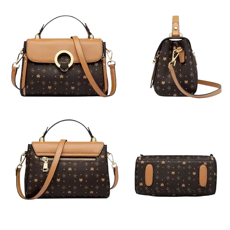 FOXER Women's Bag PVC Leather Vintage Signature Totes Retro Fashion Female Handbag Casual Ladies Travel Shoulder Crossbody Bags - laurichshop