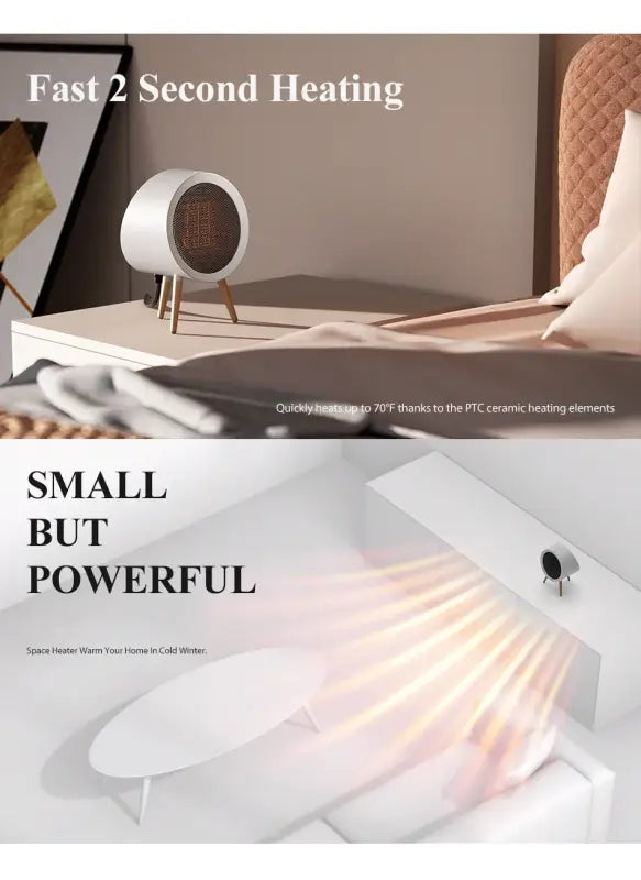 GAIATOP Portable Electric Fan Heaters Energy Saving For Home And Bedroom