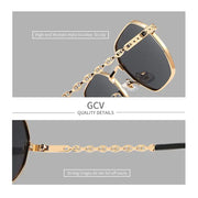 GCV Brand Classic Retro Rectangular Square Metal Frame Sunglasses