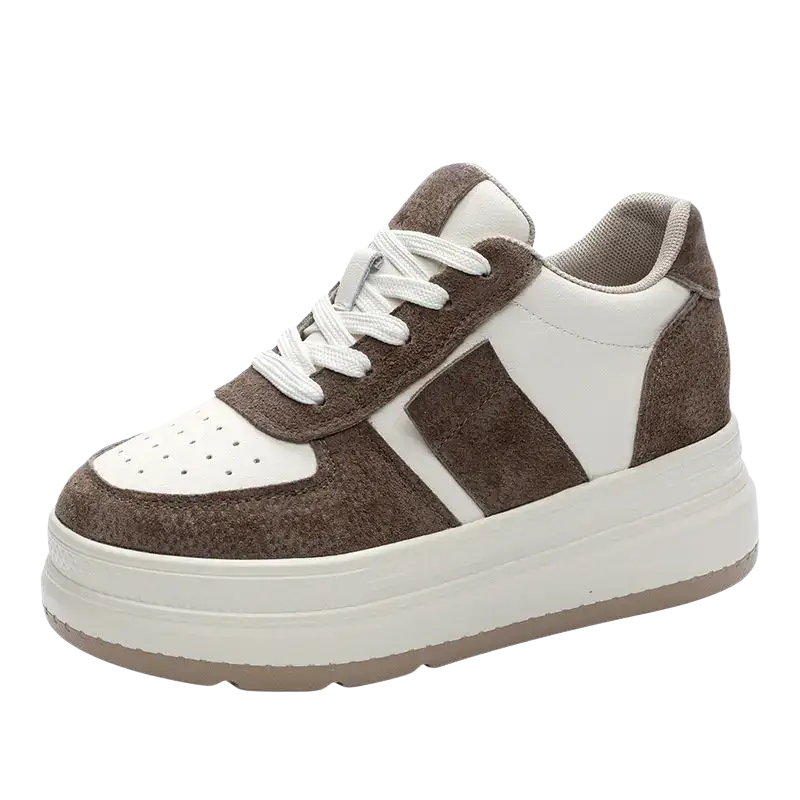 Fujin 7cm Genuine Leather Hidden Heel Breathable Chunky