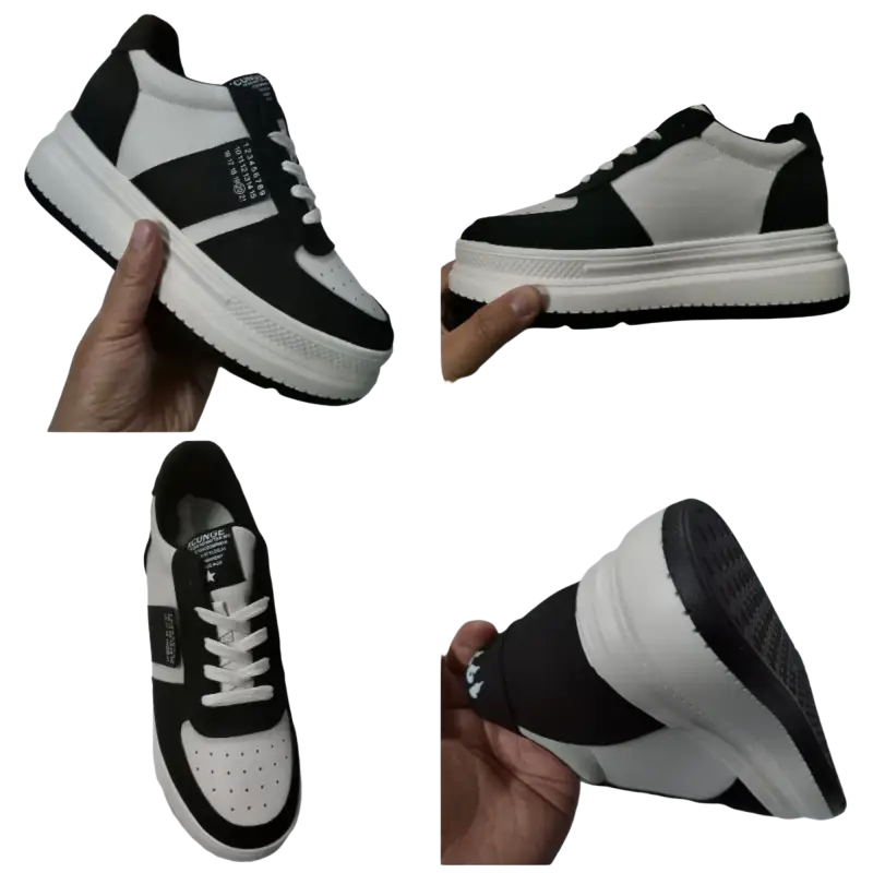 Fujin 7cm Genuine Leather Hidden Heel Breathable Chunky