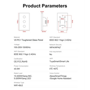 GIRIER Smart Wifi Touch Gang Light Switch 100-240V Works with Alexa Hey Google