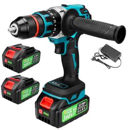 Teal black cordless electric impact drill for ice breaking fishing with batteries charger