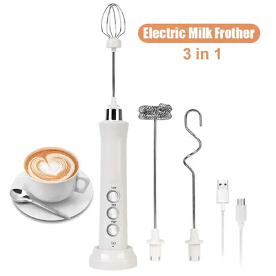 Handheld Mixer For Coffee Cappuccino - White - Food Mixer