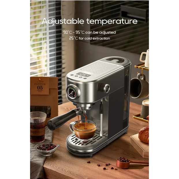 HiBREW 20 Bar Semi Automatic Espresso Coffee Machine Temperature Adjustable