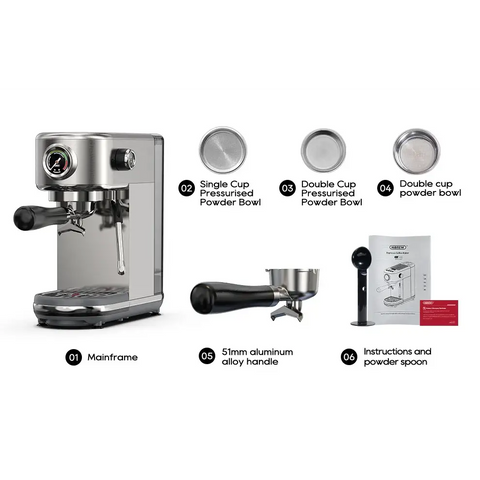 HiBREW 20 Bar Semi Automatic Espresso Coffee Machine Temperature Adjustable