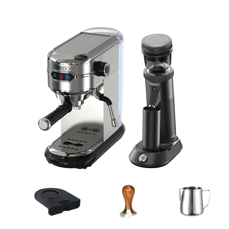 19-bar stainless steel espresso maker for ground coffee and ESE pods