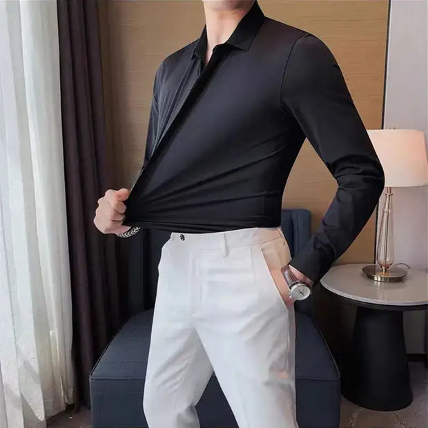 High-grade long sleeve shirt business casual non-ironing anti-wrinkle