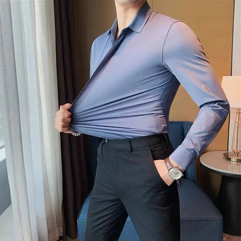 High-grade long sleeve shirt business casual non-ironing anti-wrinkle