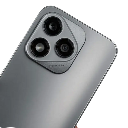 Silver Honor smartphone with AMOLED display, triple camera and long battery life