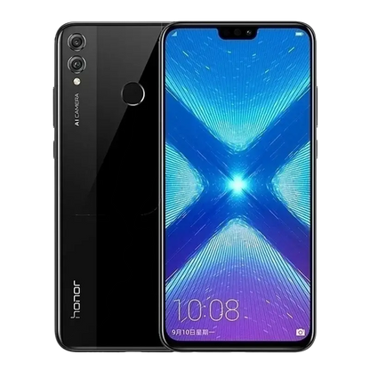 Sleek black Honor smartphone with dual rear camera setup